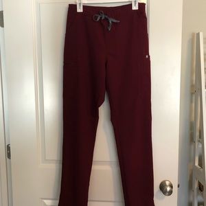 Figs Yola Scrub Pants Burgundy